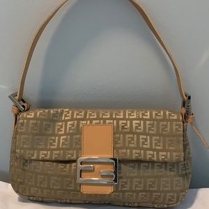 Fendi Tan Logo Shoulder Bag